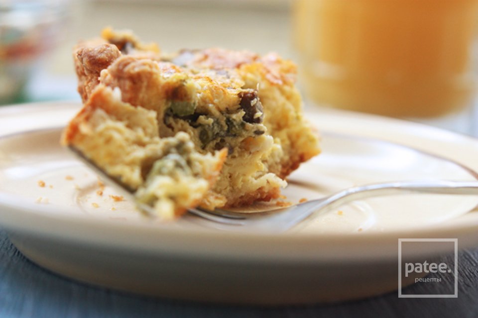 Киш со спаржей и грибами - Шаг 17