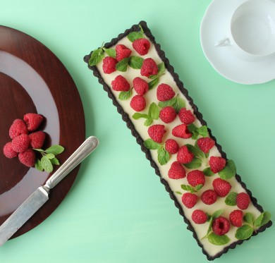 Рецепт Шоколадно-мятный тарт с малиной