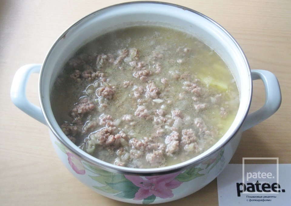Суп с красной чечевицей и мясным фаршем - Шаг 13