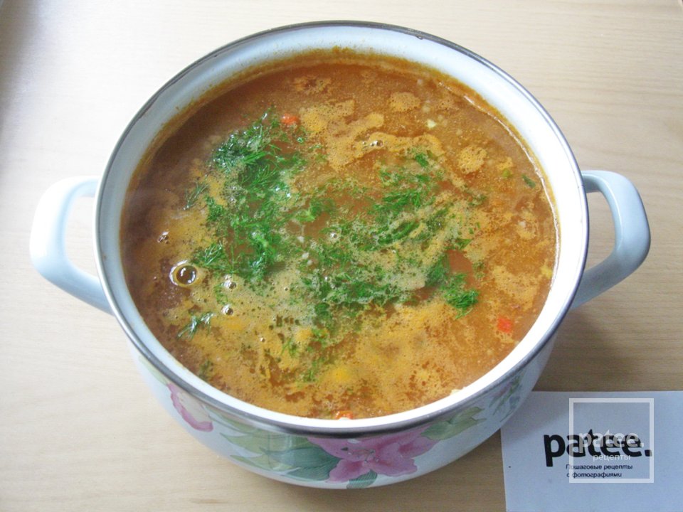 Суп с красной чечевицей и мясным фаршем - Шаг 15