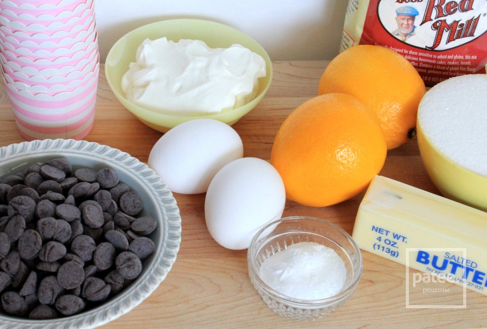 Лимонные кексы с шоколадом - Шаг 1