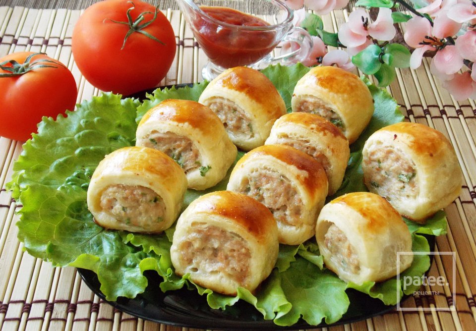 Слоеные рулетики с мясным фаршем - Шаг 15