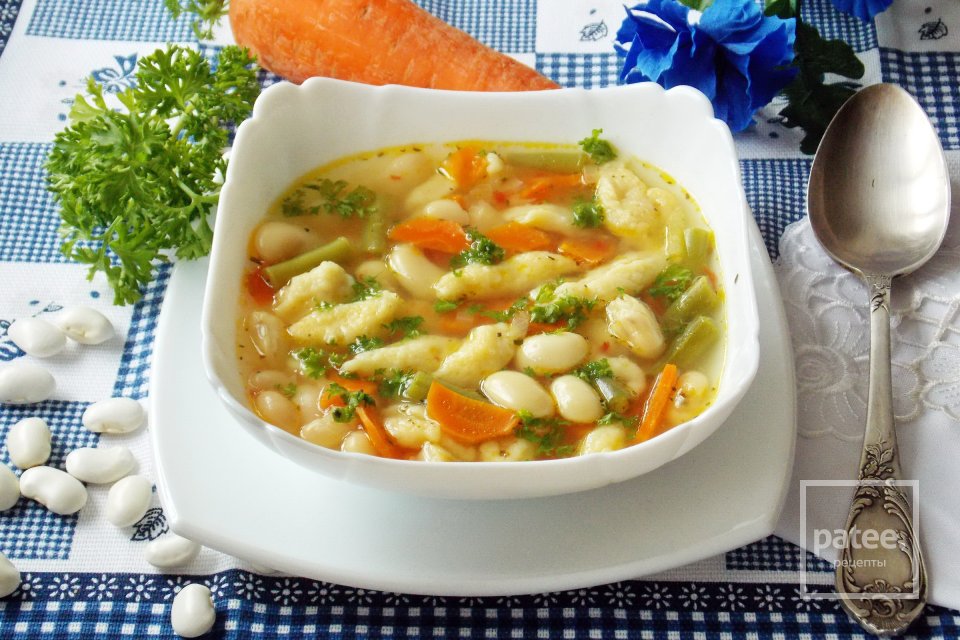Суп с фасолью и клецками - Шаг 13
