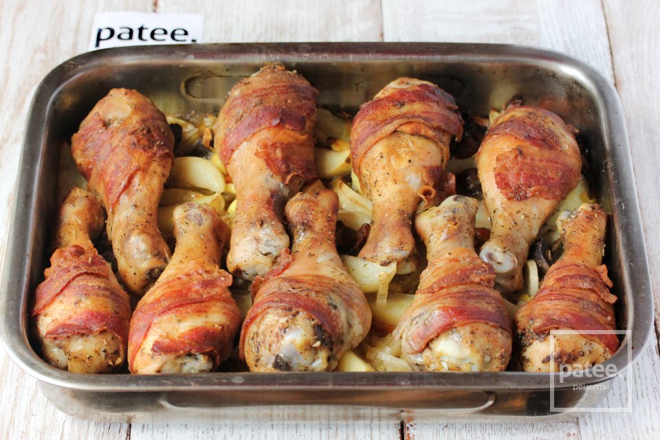 Куриные голени в беконе - Шаг 13