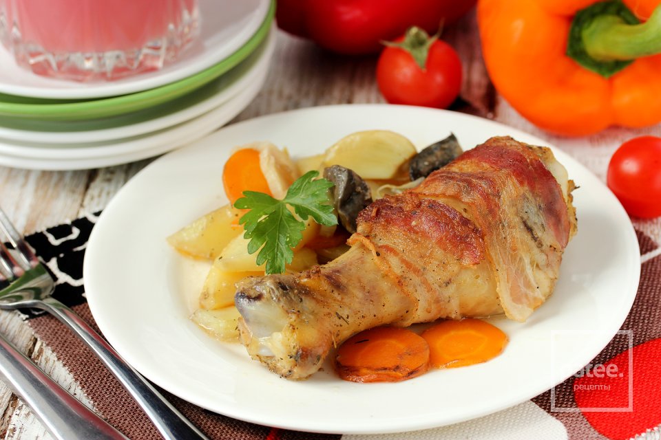 Куриные голени в беконе - Шаг 14