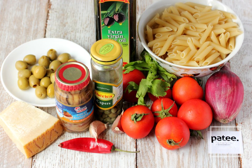 Паста алла Путанеска - Шаг 1