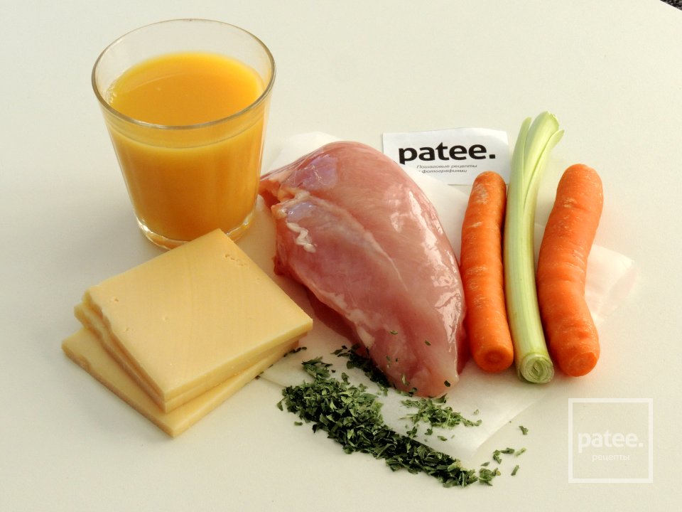 Куриное филе с сыром на апельсиновой моркови - Шаг 1