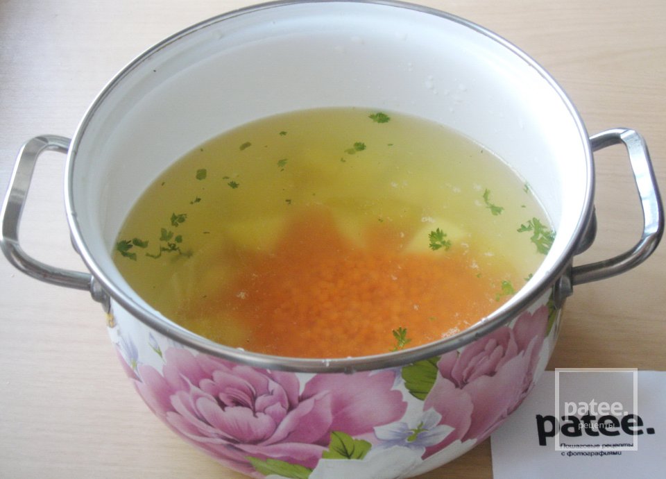 Суп с красной чечевицей и овощами - Шаг 4