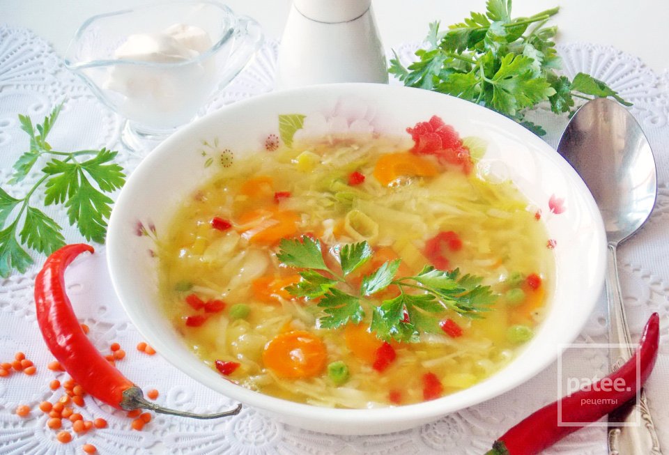 Суп с красной чечевицей и овощами - Шаг 16