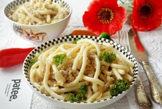 Макароны по-флотски с отварным мясом