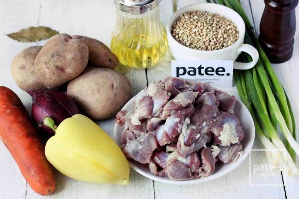 Гречневый суп с куриными желудочками - Шаг 1