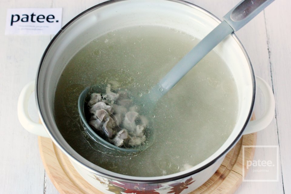 Гречневый суп с куриными желудочками - Шаг 7