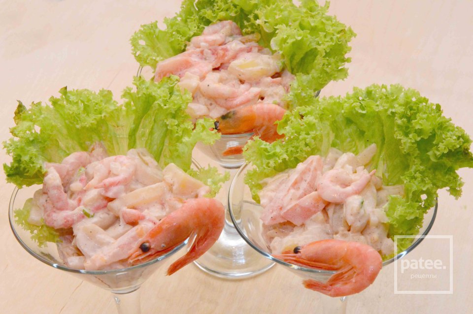 Салат с креветками и картофелем - Шаг 14