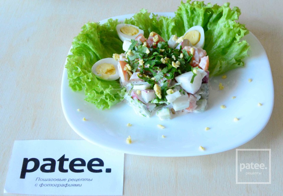 Овощной салат с яйцом - Шаг 15