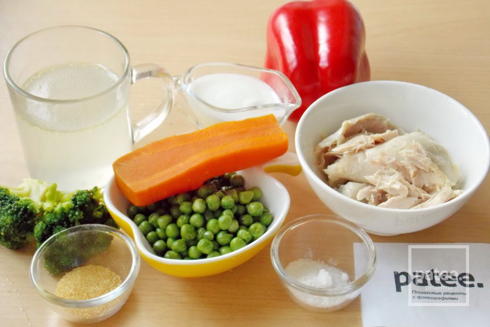 Заливное из овощей и курицы - Шаг 1