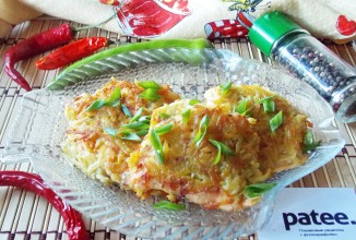 Филе лосося в картофельной стружке