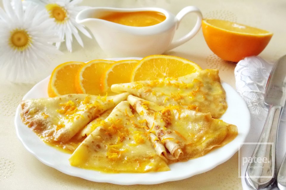 Блинчики Креп Сюзетт с апельсинами - Шаг 19