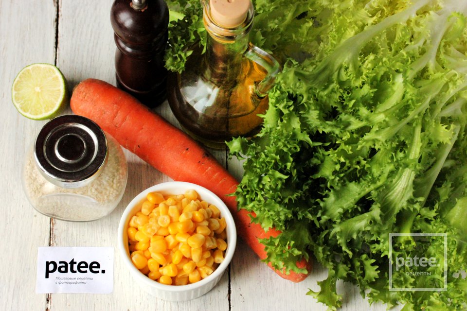 Салат с кукурузой, морковью и кунжутом - Шаг 1