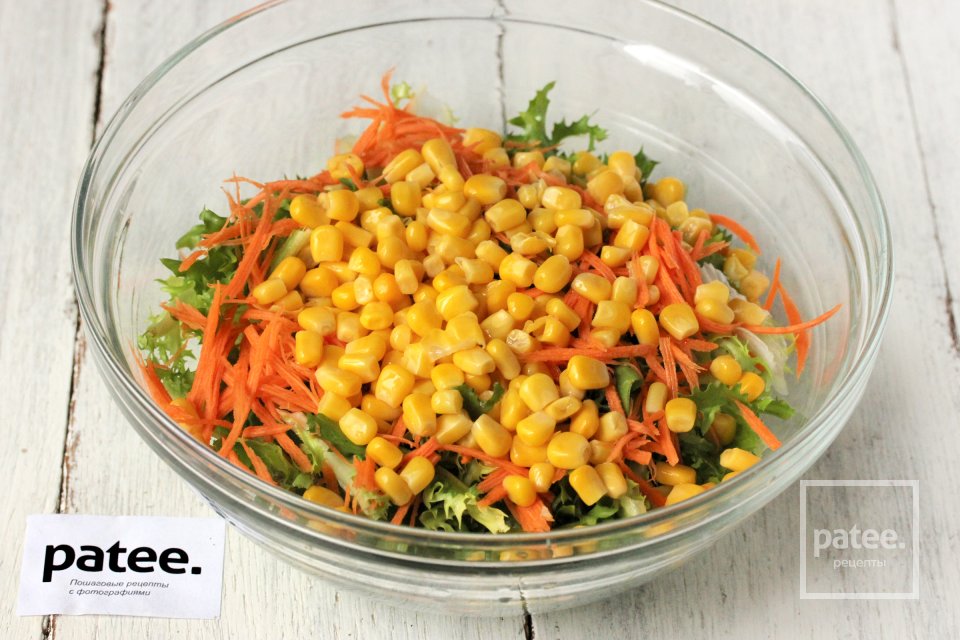 Салат с кукурузой, морковью и кунжутом - Шаг 4