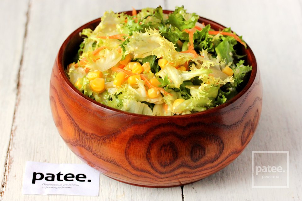 Салат с кукурузой, морковью и кунжутом - Шаг 8