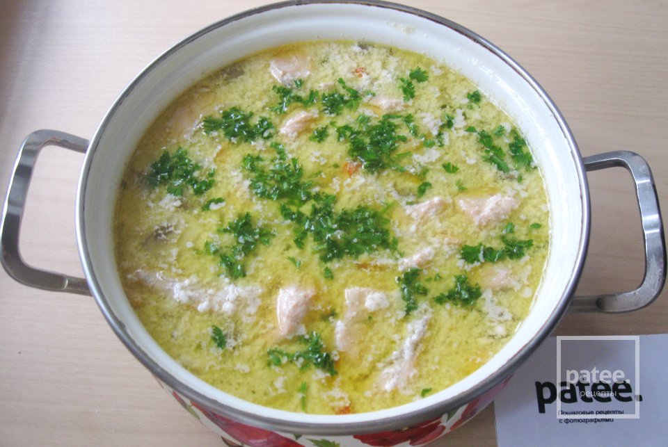 Сырный суп с семгой - Шаг 11