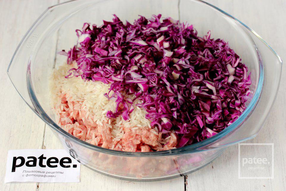 Ленивые голубцы с краснокочанной капустой - Шаг 6