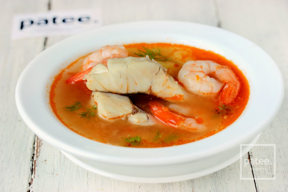 Рыбный суп из судака с креветками и помидорами - Шаг 16