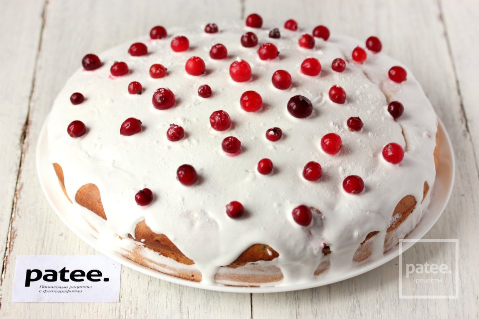 Апельсиновый пирог с клюквой и глазурью - Шаг 13