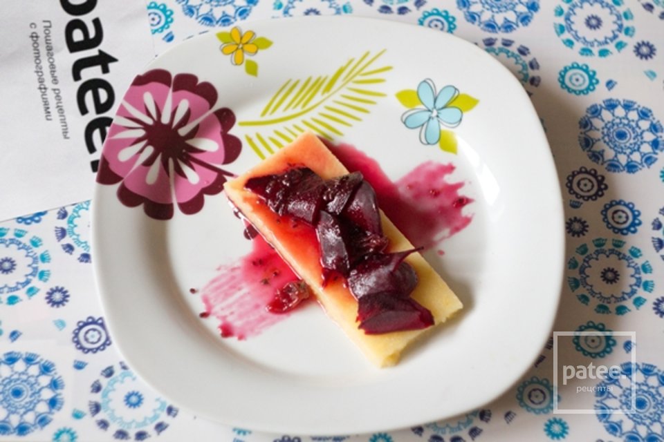 Свекла на поленте с трюфельным маслом и соусом из ягод крыжовника - Шаг 9