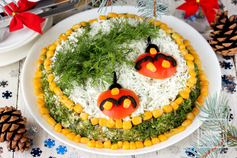 Праздничный салат Еловая веточка - Шаг 12