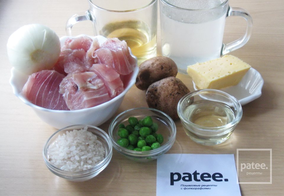 Тунец в вине с рисом и грибами - Шаг 1