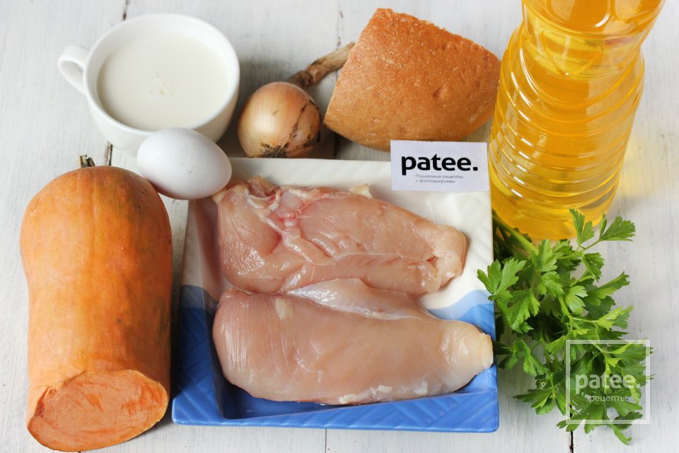 Курино-тыквенные котлеты на пару в мультиварке - Шаг 1