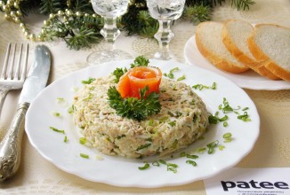 Салат из печени трески