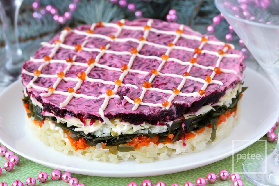 Салат Шуба с морской капустой и сыром - Шаг 14