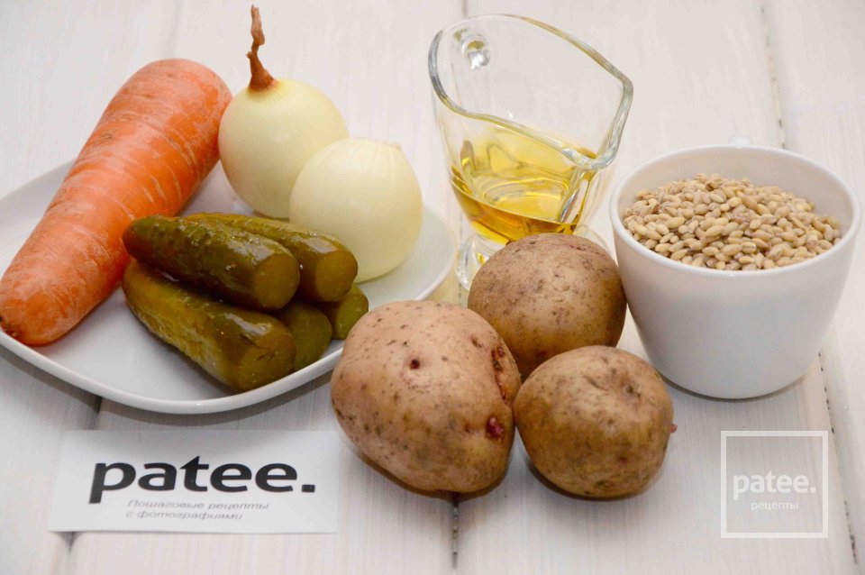 Постный рассольник с перловкой - Шаг 1