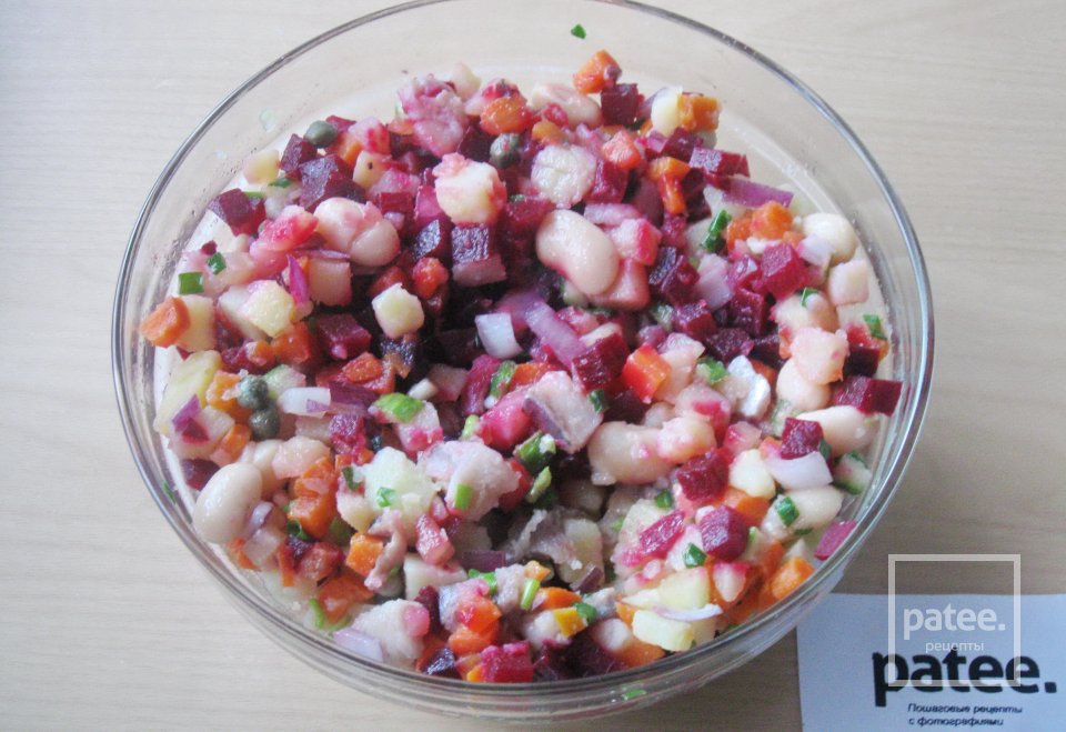 Винегрет с сельдью - Шаг 13