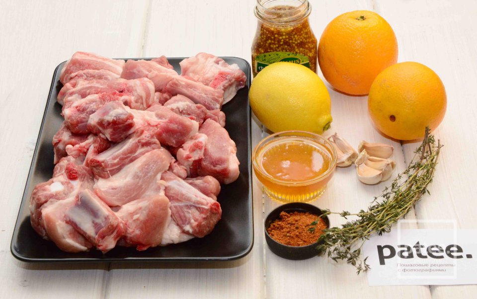 Свиные рёбрышки в цитрусово-медовом маринаде - Шаг 1