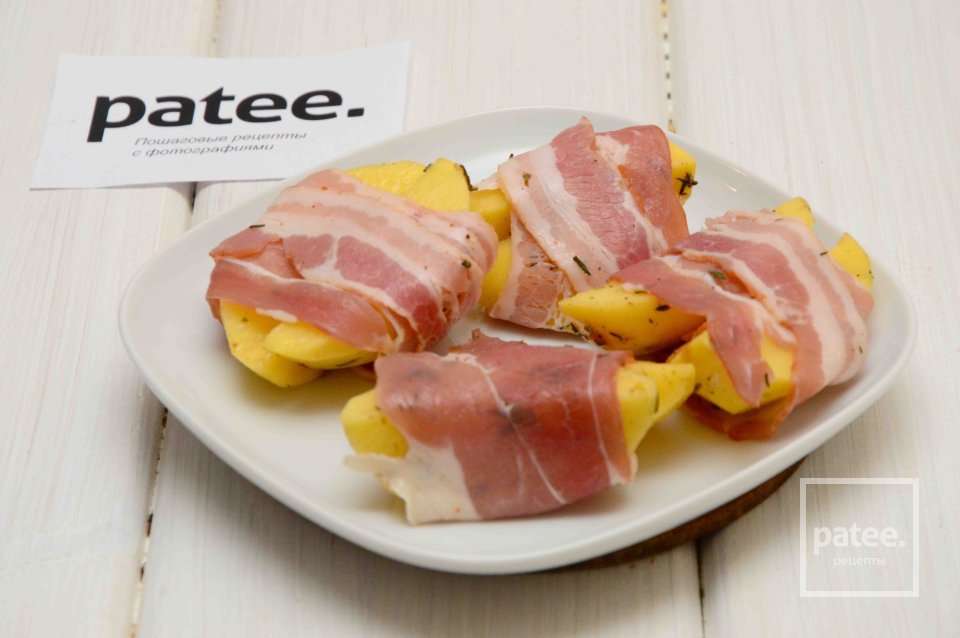 Картофельные дольки в беконе с розмарином - Шаг 11