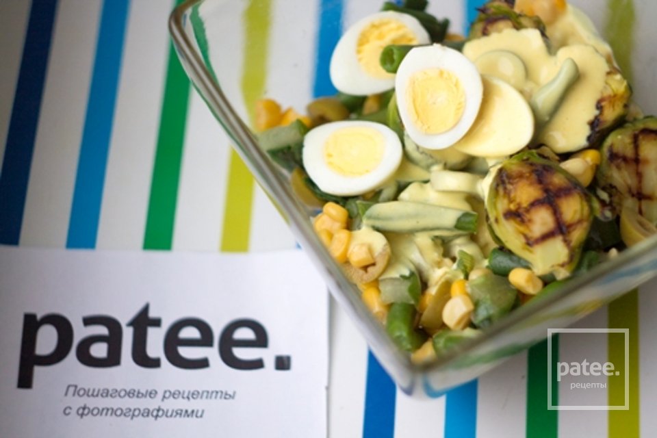 Йога-ужин: салат с брюссельской капустой под медово-шафрановым дрессингом - Шаг 11