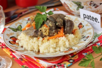 Лёгкое свиное, тушеное с овощами в сметане