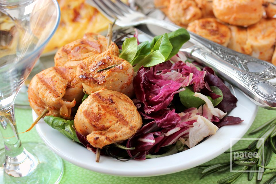 Куриные шашлычки на шпажках из розмарина - Шаг 9