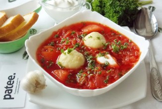 Борщ с галушками