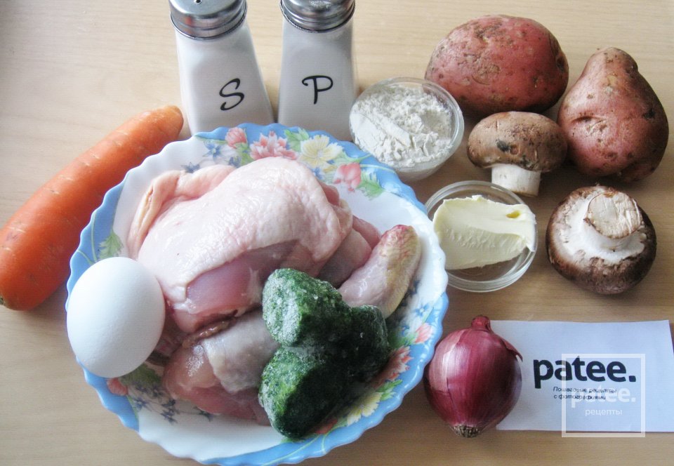 Суп с галушками и грибами - Шаг 1