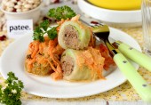 Голубцы с куриной печенью и фасолью