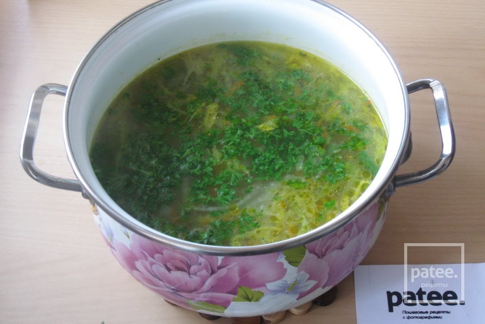Овощной суп с пекинской и савойской капустой - Шаг 14