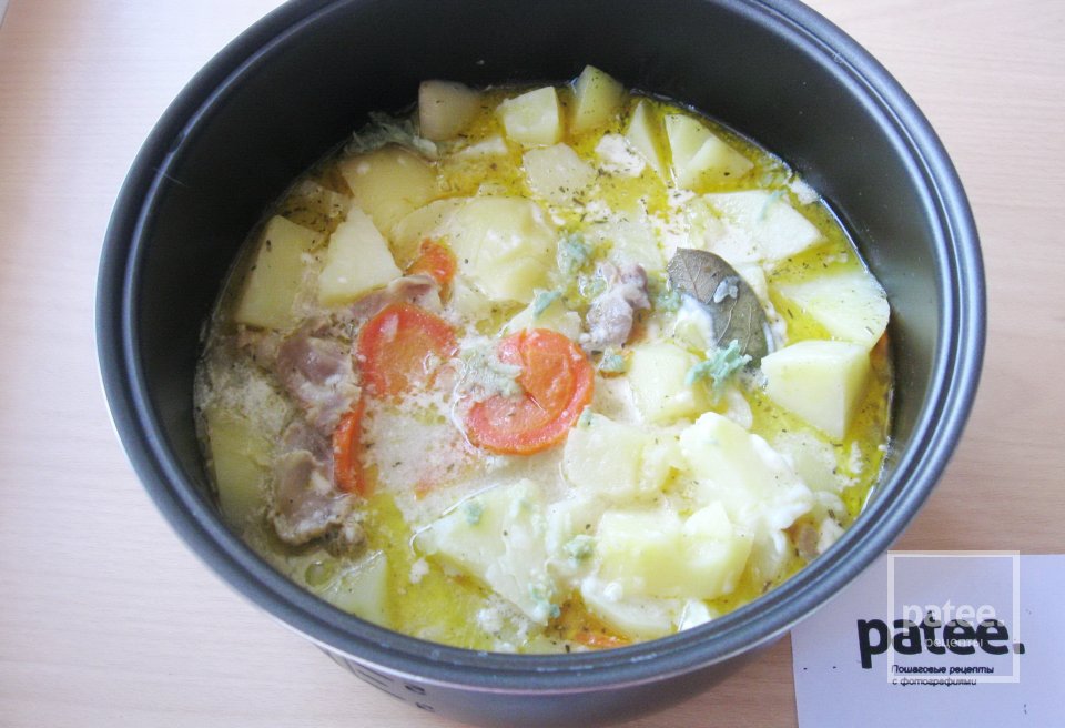 Жаркое из куриных желудков в мультиварке - Шаг 10