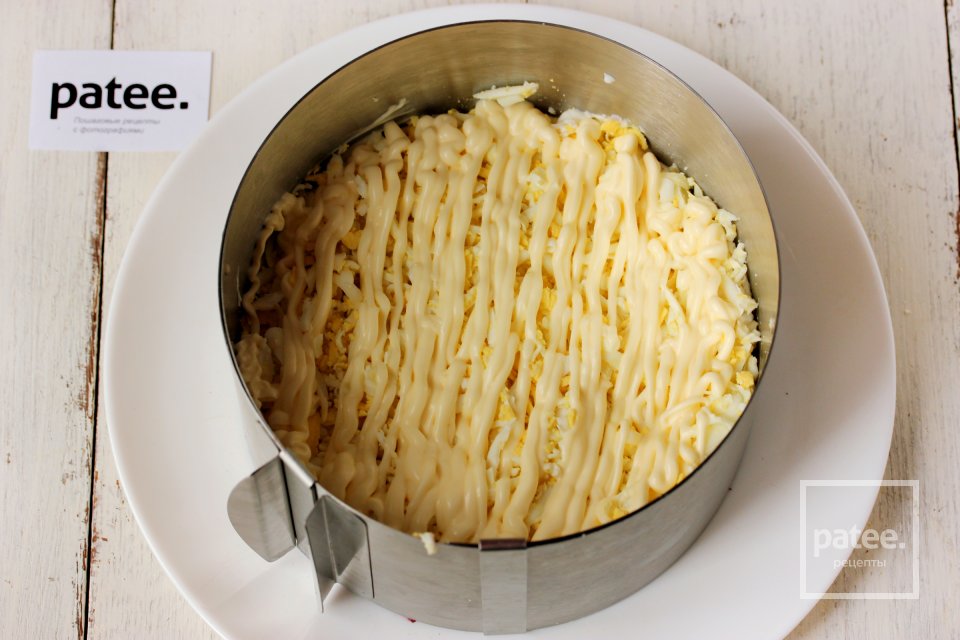 Салат со свёклой и ветчиной Каменный цветок - Шаг 7