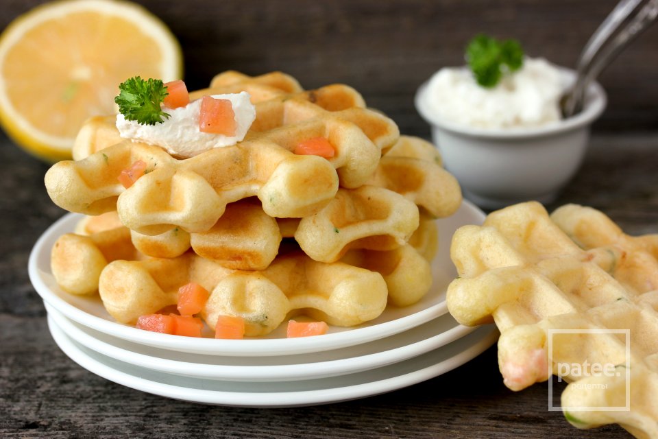 Закусочные вафли с солёной сёмгой и лимоном - Шаг 17