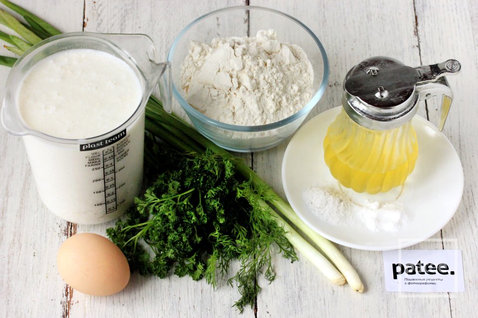 Блины с зеленью - Шаг 1