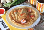 Блины с грибным припеком и сыром